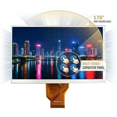 7 Inch Capacitive Touch Industrial TFT LCD Module 1024x600 RGB High Reliability Display
