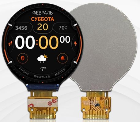 Αγορά Στρογγυλή οθόνη LCD 1,28 ιντσών, ανάλυση 240×240, φωτεινότητα 380cd/m2, οθόνη IPS TFT online manufacture